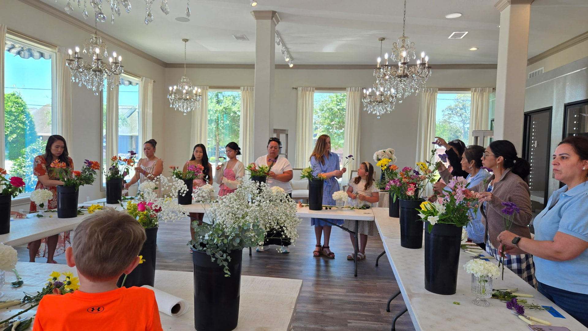 Wildflower Grace finished class bouquets ready to take home