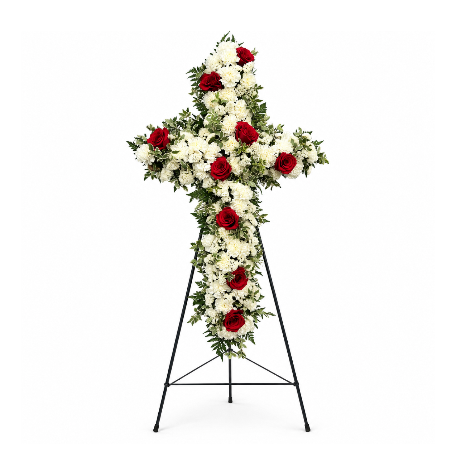 Faithful Remembrance Cross floral arrangement