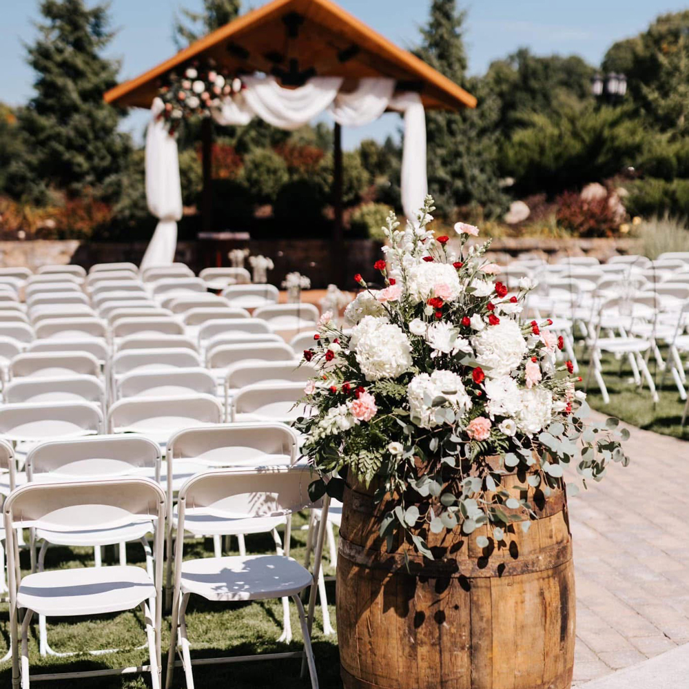 Wildflower Grace floral installation at wedding venue