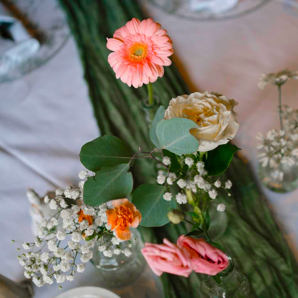 Wildflower Grace sweetheart table floral styling